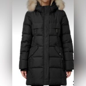 Pajar Mira Crystal fur hood quilted puffer coat size S
